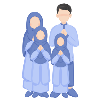 Muslim Family Two Girl png
