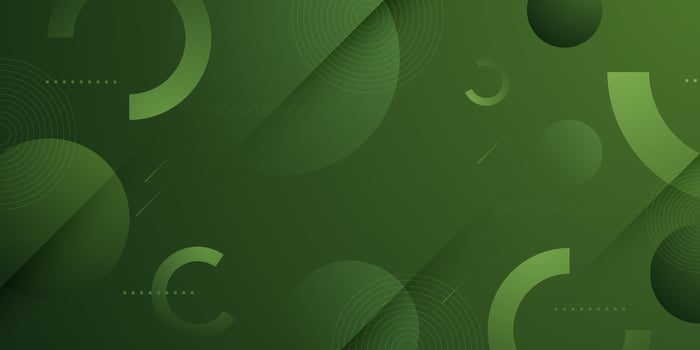 Abstract 3d background with green gradient color background. Simple circle pattern element. Cool design. vector