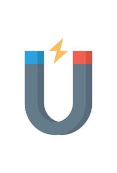 u magnet icon for electric attraction. science learning vector