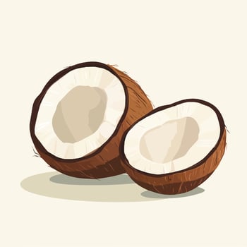 Vibrant Coconut with Exposed Juicy Interior vector