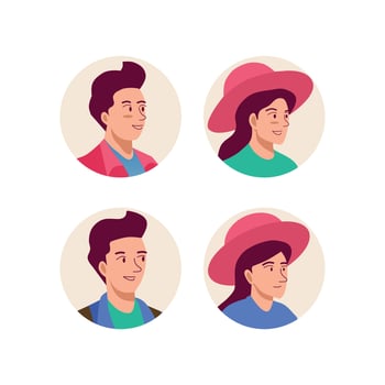 Hand Drawn Flat Profile or Avatar Illustration userpic in circle frame vector