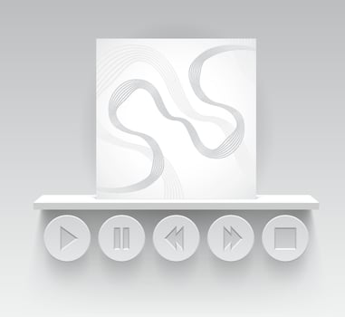 Media interface with album cover vector