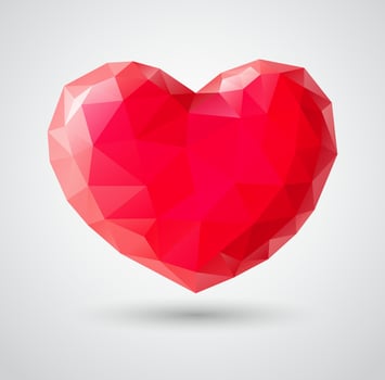 Shiny heart gem symbol vector