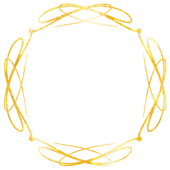 A decorative golden frame with curved lines png