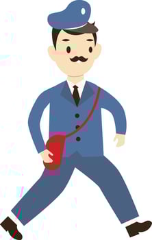 Postman Walking Pose vector