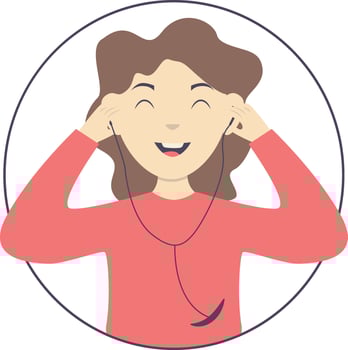 Female Listen Music Character vector