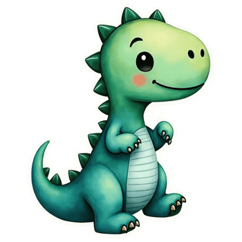 Cartoon dinosaur with a big smile png