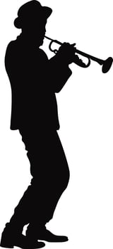 Male Play Trumpet Silhouette vector