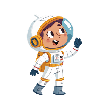 Cartoon Astronaut Walking with Light in Hand png