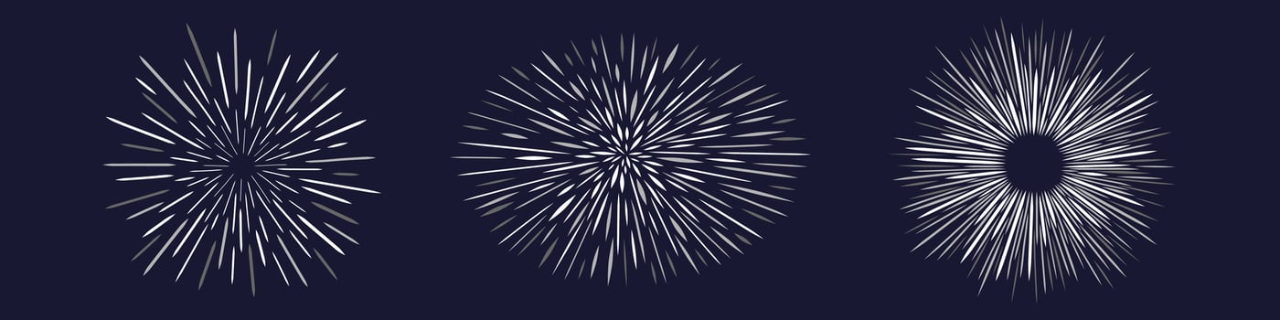 Abstract art comic burst. Radial sunshine line set vector