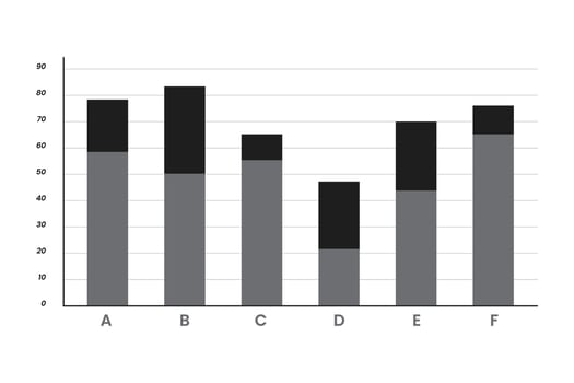 Modern Bar Chart With Grayscale Color vector