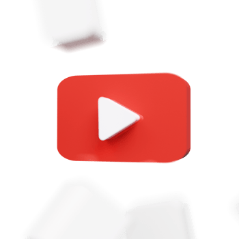 Dynamic YouTube Play Button 3D Render for Branding and Advertising png