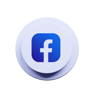 3D Render of Facebook Button Icon png
