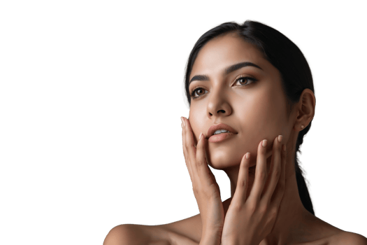 Close-up Portrait of an Indian Woman with Clear Skin and Soft Expression png