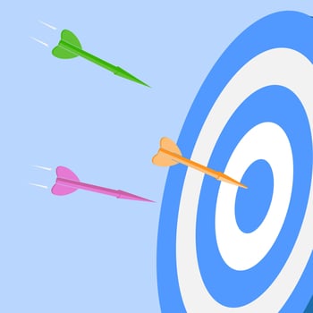 illustration target board and arrow concept about improving focus and accuracy skills for work, business growth, life skills, education vector