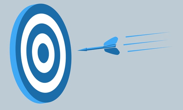 illustration target board and arrow concept about improving focus and accuracy skills for work, business growth, life skills, education vector