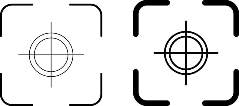 camera focus icon set. camera photography icon. photo camera sign. focus symbol vector