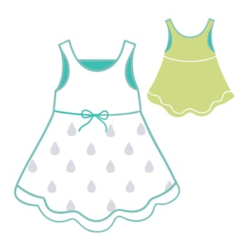 A baby dress with raindrops print vector
