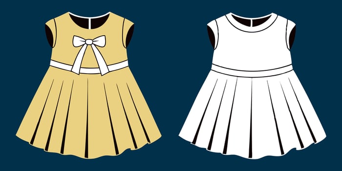 Two baby dress isolated on black background vector