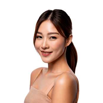 a woman with a ponytail and a pink dress png