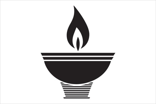 Diwali lamp silhouette icon design vector