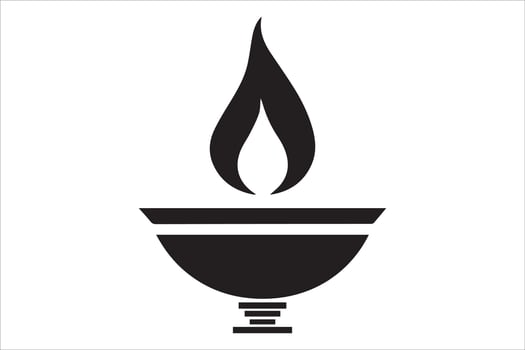 Diwali lamp silhouette icon design vector