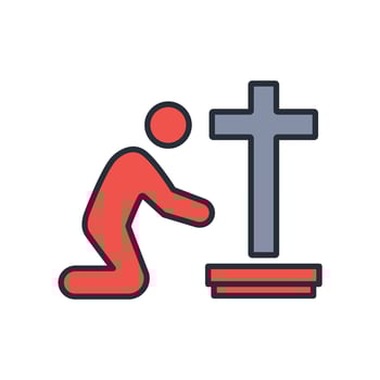 prayer icon. .Editable stroke.linear style sign for use web design,logo.Symbol illustration. vector