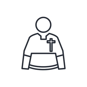 priest icon. .Editable stroke.linear style sign for use web design,logo.Symbol illustration. vector