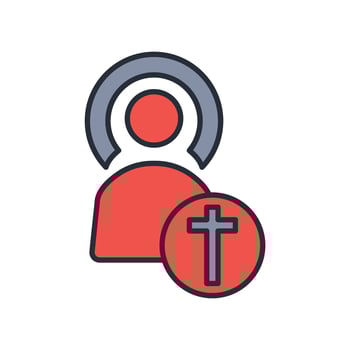 saint icon. .Editable stroke.linear style sign for use web design,logo.Symbol illustration. vector