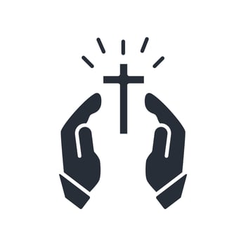 worship icon. .Editable stroke.linear style sign for use web design,logo.Symbol illustration. vector