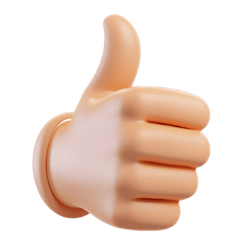 Thumb up sign isolated on transparent background png