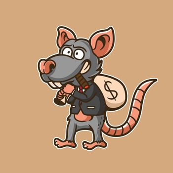mascot rat with cartoon style good for design vector