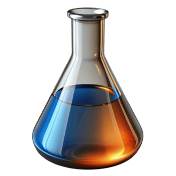 Science Experiment Erlenmeyer Flask with Colorful Liquid for Chemistry, Science, and Education Projects png