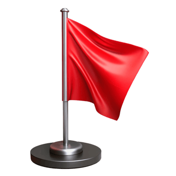 Red Flag on Stand A 3D Render of a Red Warning Flag, Perfect for Website Design, App Icons, and Marketing Materials. png