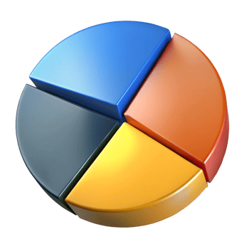 3D Colorful Pie Chart Data Visualization Business Analytics png