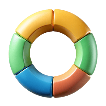 Colorful Circular Segments Perfect for Infographics, Presentations, and Branding png