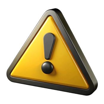 Warning Alert Sign 3D Yellow Triangle Exclamation Mark for Safety Notices and Cautionary Signals png