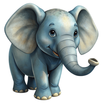 Adorable Baby Elephant Illustration Perfect for Children s Books, Cards, and Educational Materials png
