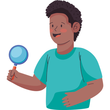 man with magnifying glass png
