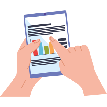 hands using tablet png