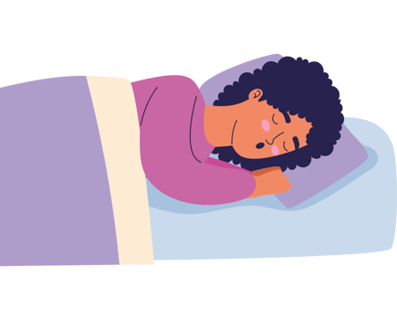 young woman sleeping in bed png