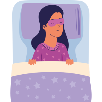 woman sleeping with eyes cover png