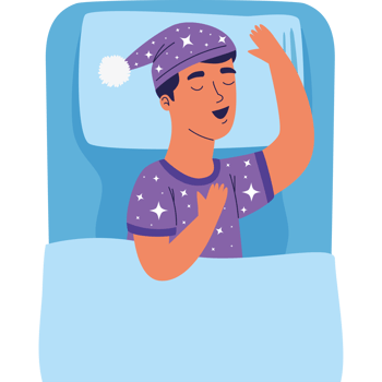 young man sleeping in bed png