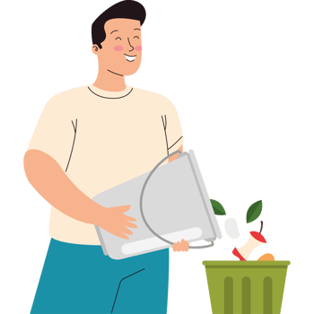 ecologist with organic garbage png