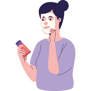 woman holding moisturizer png