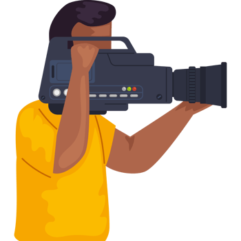 Cameraman with camera png