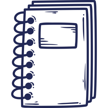 notebook with spiral doodle icon png