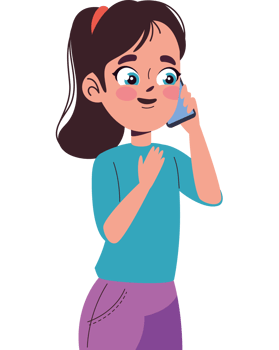 girl speaking using phone png