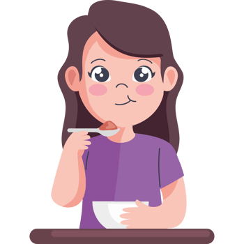 kid eating in a bowl png