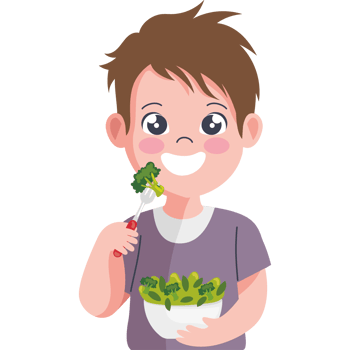 kid eating salad png